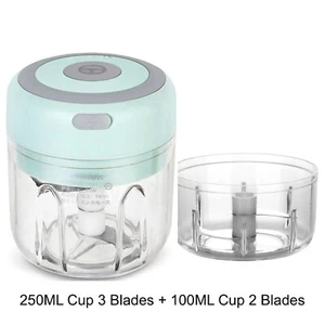 Mini Food Processor Rechargeable 250mL+100mL Cups, Garlic Chopper, Meat Grinder - Picture 1 of 14