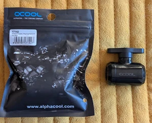 1 x Alphacool Eiszapfen 2-way ball valve G1/4 - Deep Black - Brand New Free P&P - Afbeelding 1 van 4