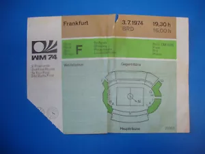 WM WC 1974 Ticket Polen Poland Deutschland Germany Eintrittskarte Sammler Frankf - Bild 1 von 2