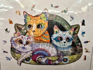 FvMemo Colorful Cat Wooden Puzzle 300 Pieces 11.3 in. x 15 in. Brand New Sealed - Picture 1 of 3