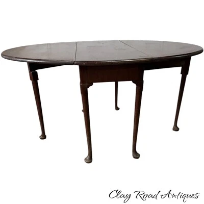 Antique Queen Anne dining table 18th 1760  period usable walnut original large - Image 1 of 4