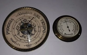 Igrometro, Barometro, termometro e cassa orologio Vintage, ottone e plastica - Foto 1 di 10