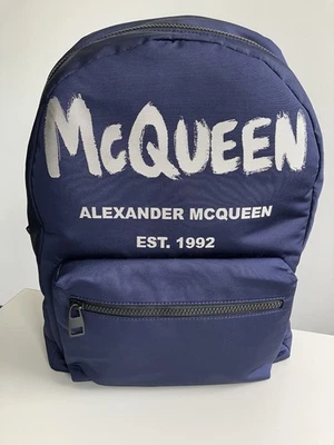Alexander McQueen Graffiti Metropolitan Rucksack/Backpack blau / Neu - Bild 1 von 4