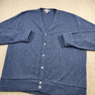 Cárdigan Suéter Vintage Hombres XL Azul 6 Botones Hecho en EE. UU. Años 90 Preppy Tenis Abuelo Foto 1 de 4