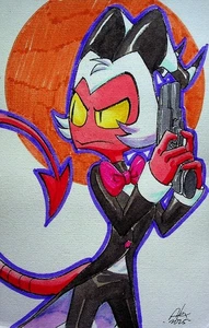 Hellava Boss 2019 Alex Hipolito SIGNED Hand Painted Convention Pinup Hellaverse - Picture 1 of 2