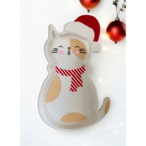 NEW CWC Christmas Kitty Cat Santa Claws Claus Silicone Kitchen Xmas Spoon Rest - Picture 1 of 2