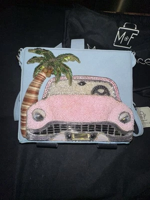 Mary Frances Embellished Pink Cadillac Beaded Crossbody Handbag NWOT - Image 1 of 4