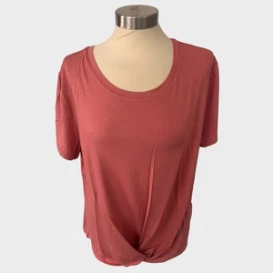 Style & Co Large NEW NWT Twist High-Low Hem Top Copper Rose - Picture 1 of 11