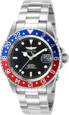 Invicta Men’s Pro Diver 40mm Stainless Steel Pepsi GMT Style Watch New 36528 - image 1 of 4