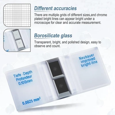 4E'S SCIENTIFIC Hemocytometer hemacytometer cell count counting chamber quick US shipping New