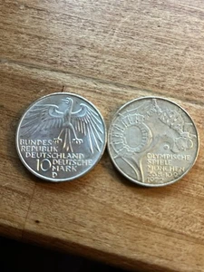 Germany 1972 Munich Olympics10 Mark Silver Coin - Picture 1 of 1