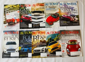 Vintage Autoweek Magazine Lot of 10 Year 2012 Camaro Audi R8 Ferrari Jaguar - Picture 1 of 4