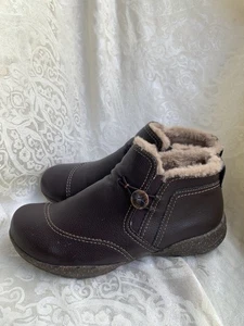 Clarks Roseville Aster Brown Leather Ankle Boots Women’s Size 10 Slip On Comfort - Picture 1 of 16