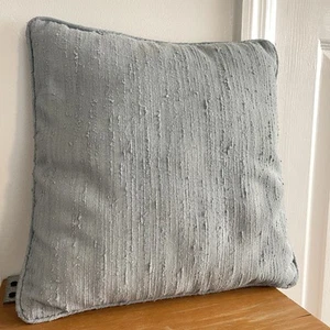 Vintage MCM Gray Blue Nubby Woven Accent Throw Square Pillow 70s 80s Retro 14" - Picture 1 of 8