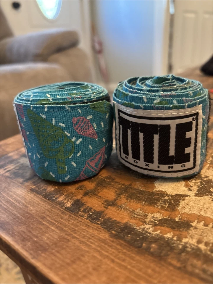 title boxing hand wraps- Blue Ice Cream - Image 1 of 1