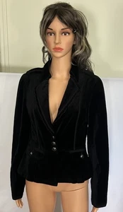 White House Black Market Womens Black Velvet Jacket Blazer WHBM Size 8 - Picture 1 of 9