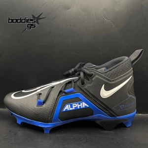 Size 13.5-Nike Alpha Menace Pro 3 Black/Blue Football Cleats (DM1788-005) - Picture 1 of 7