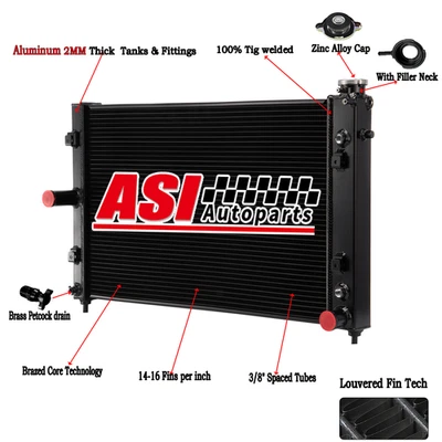 3 ROWS Aluminum Radiator FOR 2004 2005 2006 Holden Commodore VZ LS1 LS2 SS V8 AT - image 1 of 4