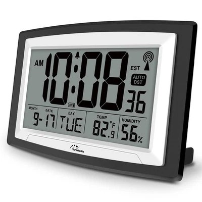 Atomic Clock with Indoor Temperature and Humidity, 12.5 Inch -Setting Digital... - Image 1 of 4