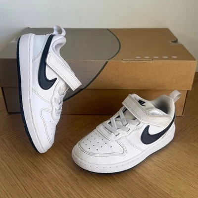 Tênis infantil Nike Court Borough baixo preto/branco DV5458-104-TAMANHO 9 C - Imagem 1 de 4