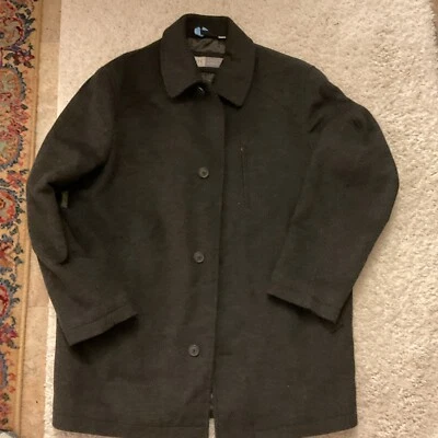 Abrigo de Caminar Joseph Abboud Para Hombres Grande Gris Oscuro Lana Cuello Abrigo Elegante Foto 1 de 2