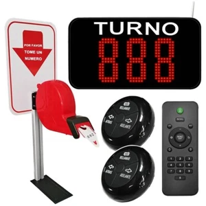 Sistema inalámbrico de llamadas de cola con 1 pantalla + 2 botones de llamada + 1 dispensador de boletos - Imagen 1 de 8