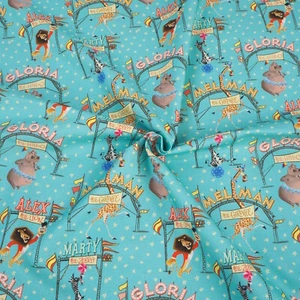 Stoff Meterware Madagascar Party Digital Blau Baumwolle Kinder Kleidung Kissen - Bild 1 von 9
