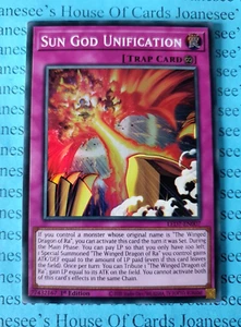 Tarjeta LED7-EN007 Sun God Unification Súper Rara Yu-Gi-Oh 1ª Edición Nueva - Imagen 1 de 3
