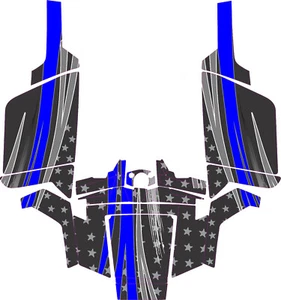 Kits gráficos envolventes calcomanías de vinilo pegatina Grapfix 2007-2010 Polaris RZR línea azul - Imagen 1 de 3