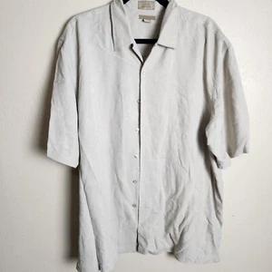 Cutter & Buck Mens Shirt XL Khaki Jacquard Weave Shirt Silk - Picture 1 of 11