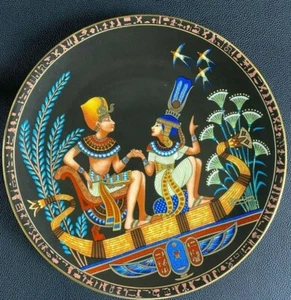 TUTANKHAMUN AND HIS PRINCESS COLLECTIBLE PLATE OSIRIS PORCELAIN W COA - Picture 1 of 2