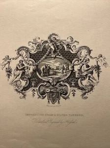 Grabado de acero antiguo 1860 Silver Tankard Schild Ilustración Grabado Ilust... - Imagen 1 de 10