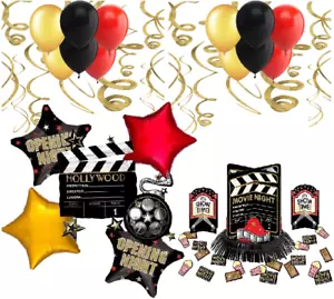 Hollywood Tappeto Rosso Decorazioni Festa Palloncini Centrotavola Kit Oscar - Foto 1 di 11