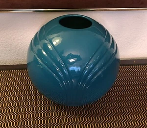 Piantatrice vaso vintage metà secolo 1985 Haeger Art Déco forma a sfera rotonda acqua verde #4387 - Foto 1 di 6