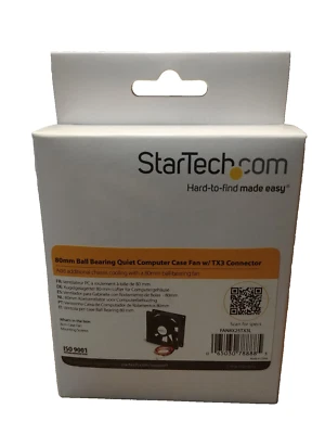 Startech 80x25mm Ball Bearing Quiet Computer Case Fan FAN8X25TX3L - Image 1 of 3