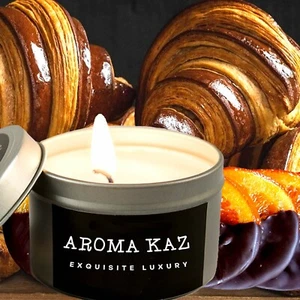 Choc Orange Croissants Scented Tin Candles Hand Poured Vegan Friendly Eco Soy - Picture 1 of 10