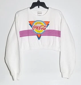 Women's Coca-Cola Long Sleeve Crop Sweatshirt Size L - Picture 1 of 8