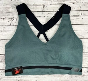 New Balance Medium Impact Sport Bra Green and Black Size XXL - Picture 1 of 7