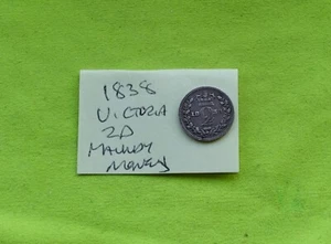1838 2p Two Pence Silver VICTORIA 1837-1901 (Maundy Money) (i) - Picture 1 of 2