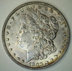 1902 Morgan Silver Dollar AU $1 US Coin Almost Uncirculated Philadelphia Mint - Picture 1 of 2
