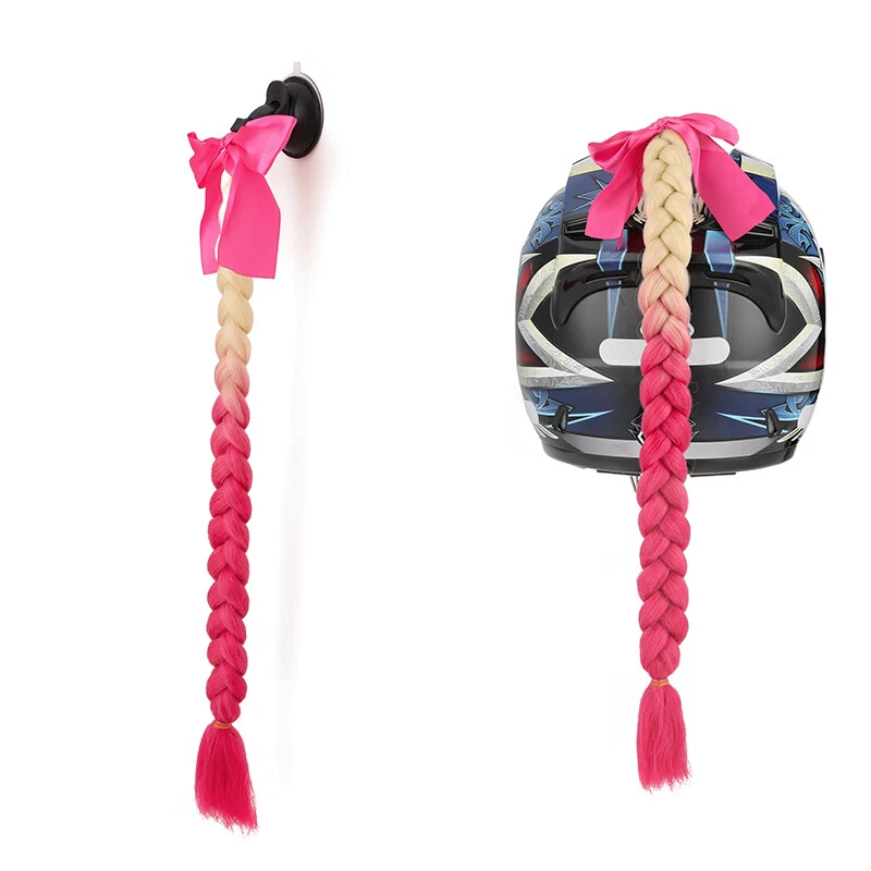 Colorful For Helmet Pigtail Motorcycle Girl Hair Extensions Box Braid Ponytail Foto 1 de 4