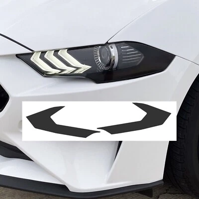 FOR 2018-2023 Ford Mustang Headlight Amber Side Marker SMOKE Vinyl Tint Overlay - Image 1 of 2