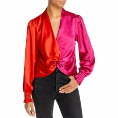 MSRP $68 Aqua Women's Knot Front Cropped Peplum Top Small DEFECT - broken clasp - Image 1 of 2