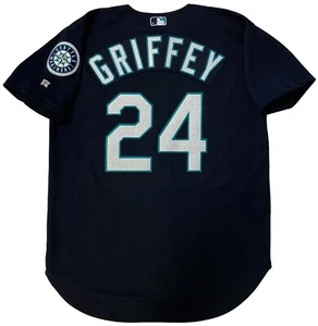 KEN GRIFFEY JR. 1999 SEATTLE MARINERS AUTHENTIC RUSSELL NAVY JERSEY 44 - Picture 1 of 8