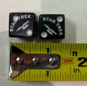 RARE vintage Star Trek black with white pips dice pair - Picture 1 of 2