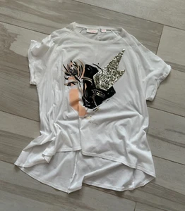 Sass & Bide THE EVOLUTION Relaxed fit White tee Embellished Top XS oversize 10 - Picture 1 of 8