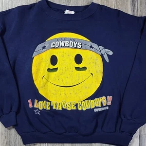 Vintage Dallas Cowboys Crewneck Sweatshirt 1996 XL Cliff Engle I Love Those - Picture 1 of 14