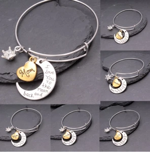 Pulsera familiar de cristal I Love You To The Moon & Back para mujer niña regalo - Imagen 1 de 15