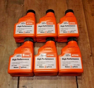 STIHL (6) 2 Gal HP High Performance 2-Cycle Engine Mix Oil 5.2 fl oz Genuine OEM - Image 1 of 4