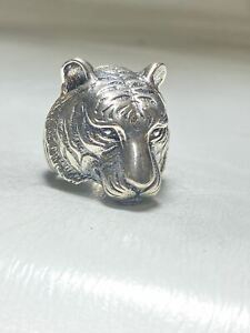 Tigerring Gr. 9,75 Big Cat Sterlingsilber Bikerband Herren